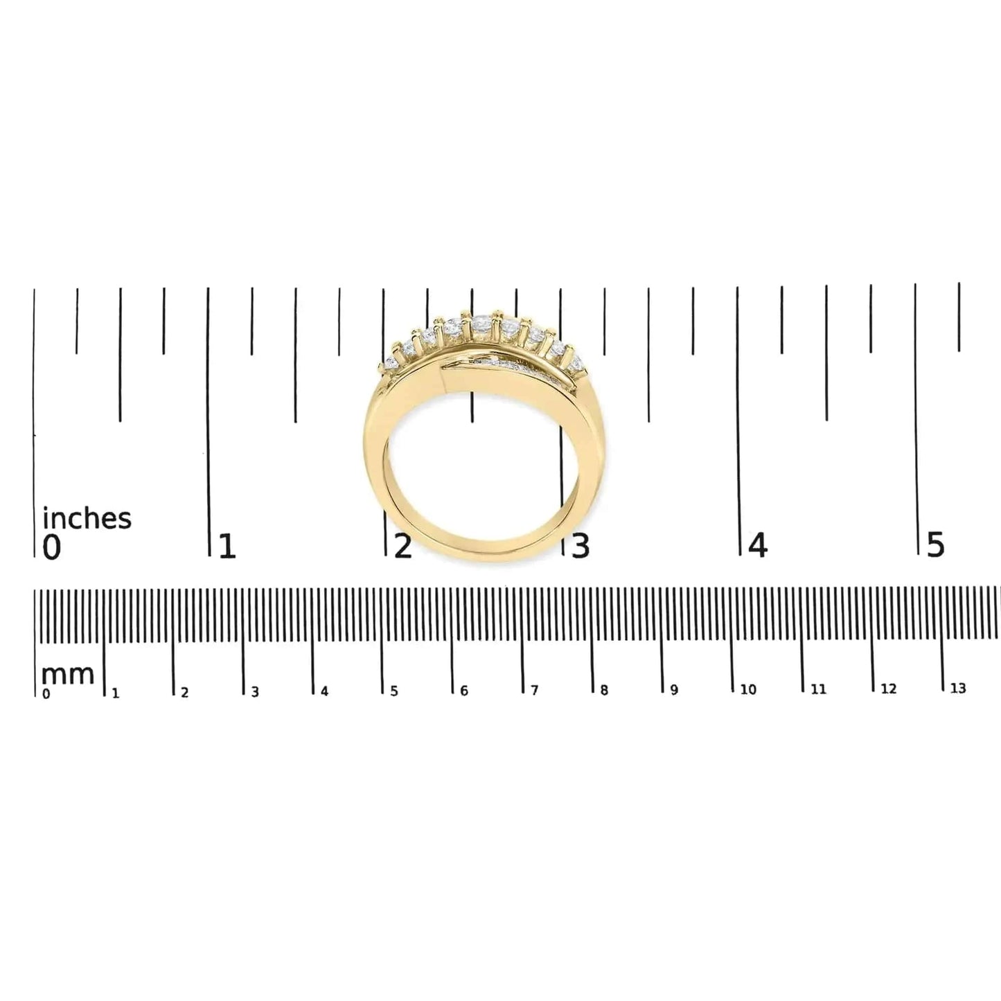 14K Yellow Gold 1.00 Cttw Diamond Cocktall Cluster 5 Stone Ring (H-I Color, SI1-I1 Clarity) - Ring Size 7 Fair Prices Online