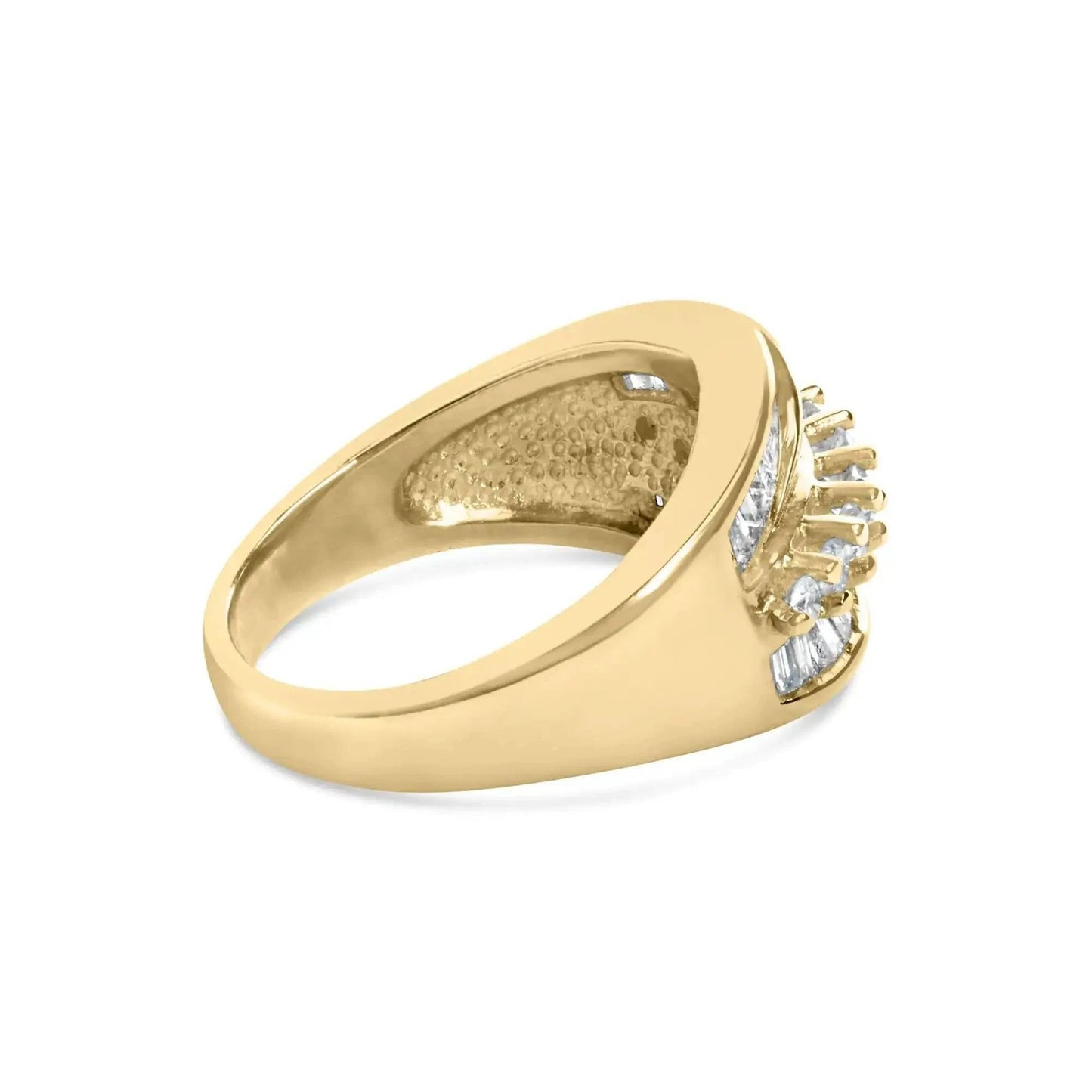 14K Yellow Gold 1.00 Cttw Diamond Cocktall Cluster 5 Stone Ring (H-I Color, SI1-I1 Clarity) - Ring Size 7 Fair Prices Online