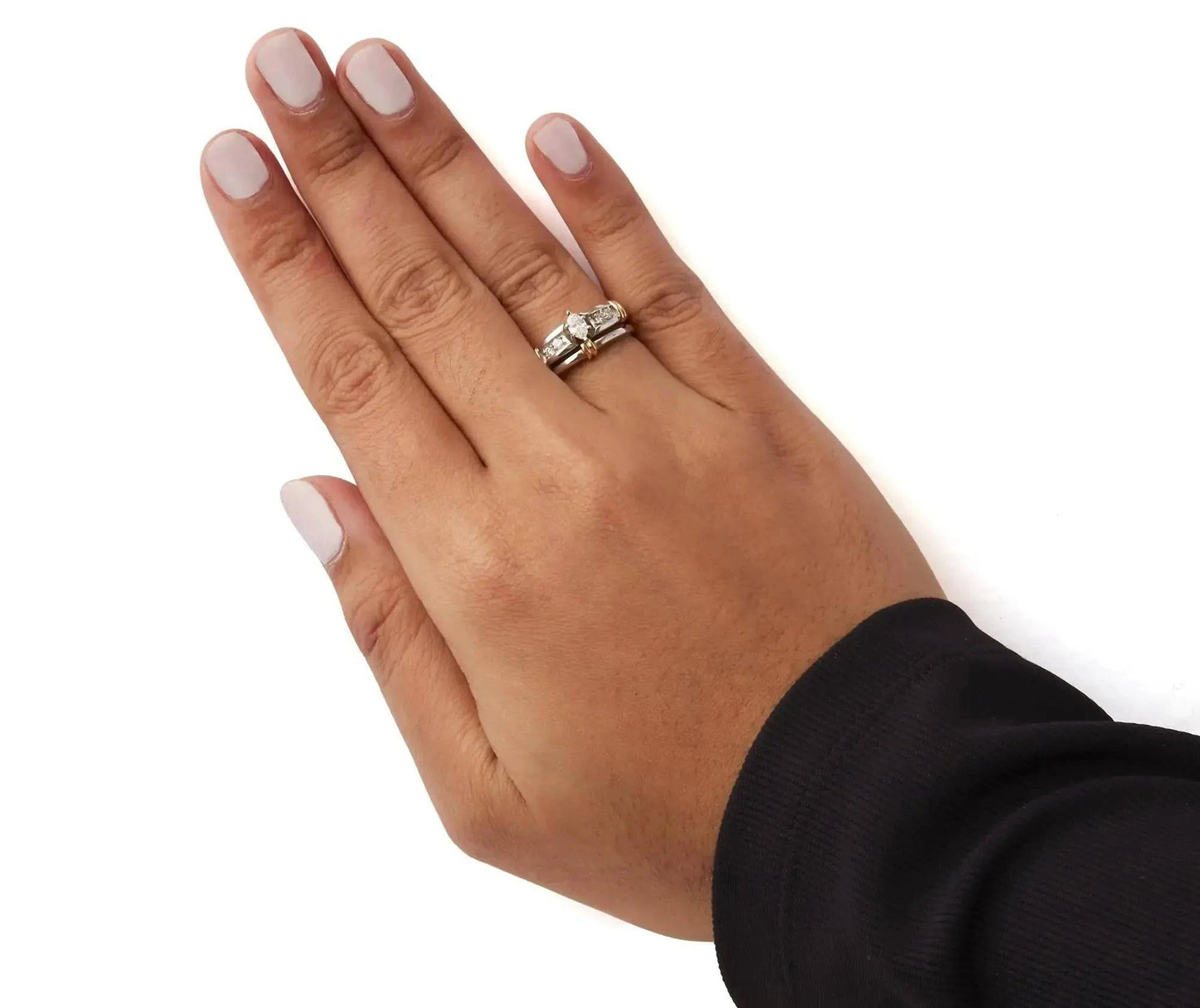14K Yellow and White Gold 1/3 Cttw Marquise Diamond Cocktail Engagement Ring Set (H-I Color, SI1-SI2 Clarity) Fair Prices Online
