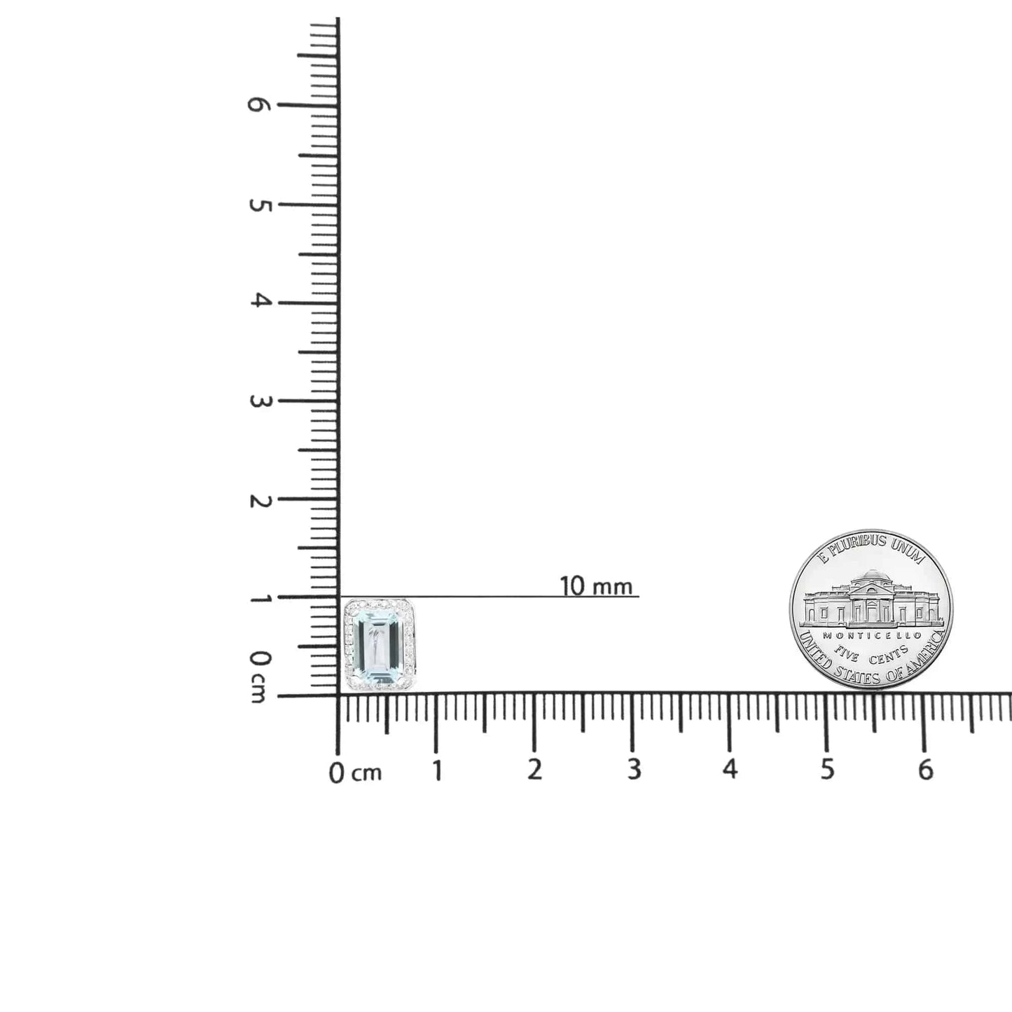 18K White Gold 3/4 Cttw Round Diamond and 13x9mm Emerald Cut Blue Aquamarine Gemstone Halo Omega Stud Earrings (G-H Color, SI1-SI2 Clarity) Fair Prices Online