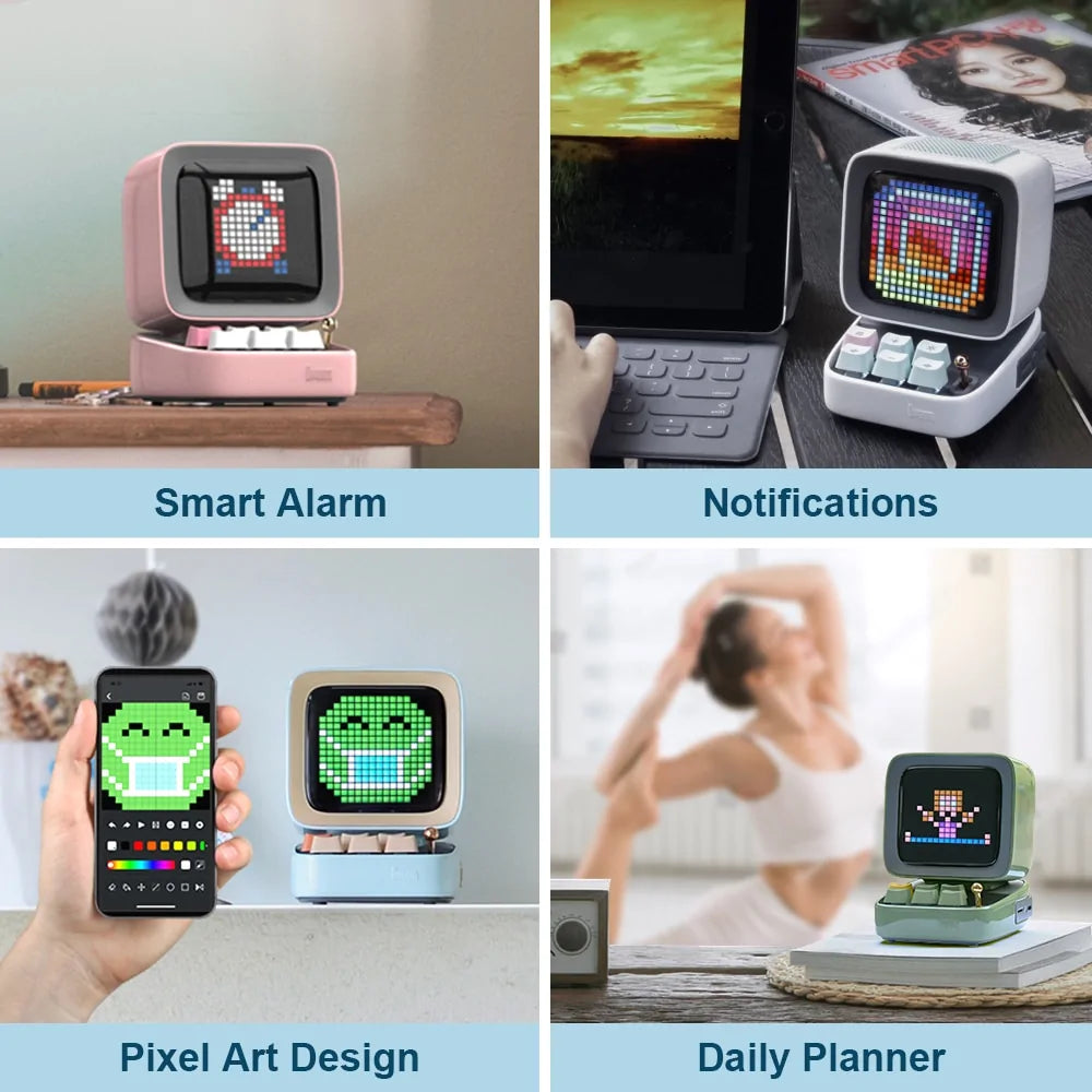 Retro Pixel Art Bluetooth Speaker and Alarm Clock Fair Prices Online