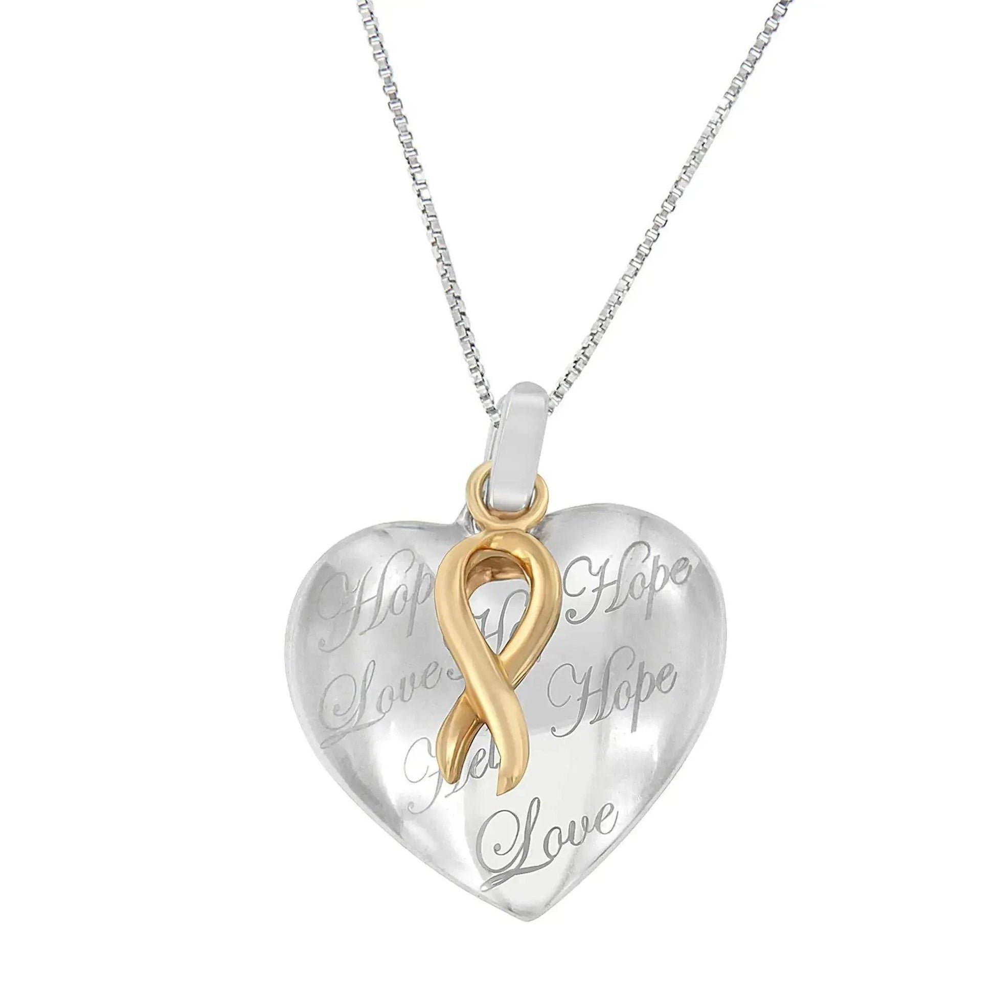 10K Yellow Gold Over Silver Heart Pendant Necklace Fair Prices Online