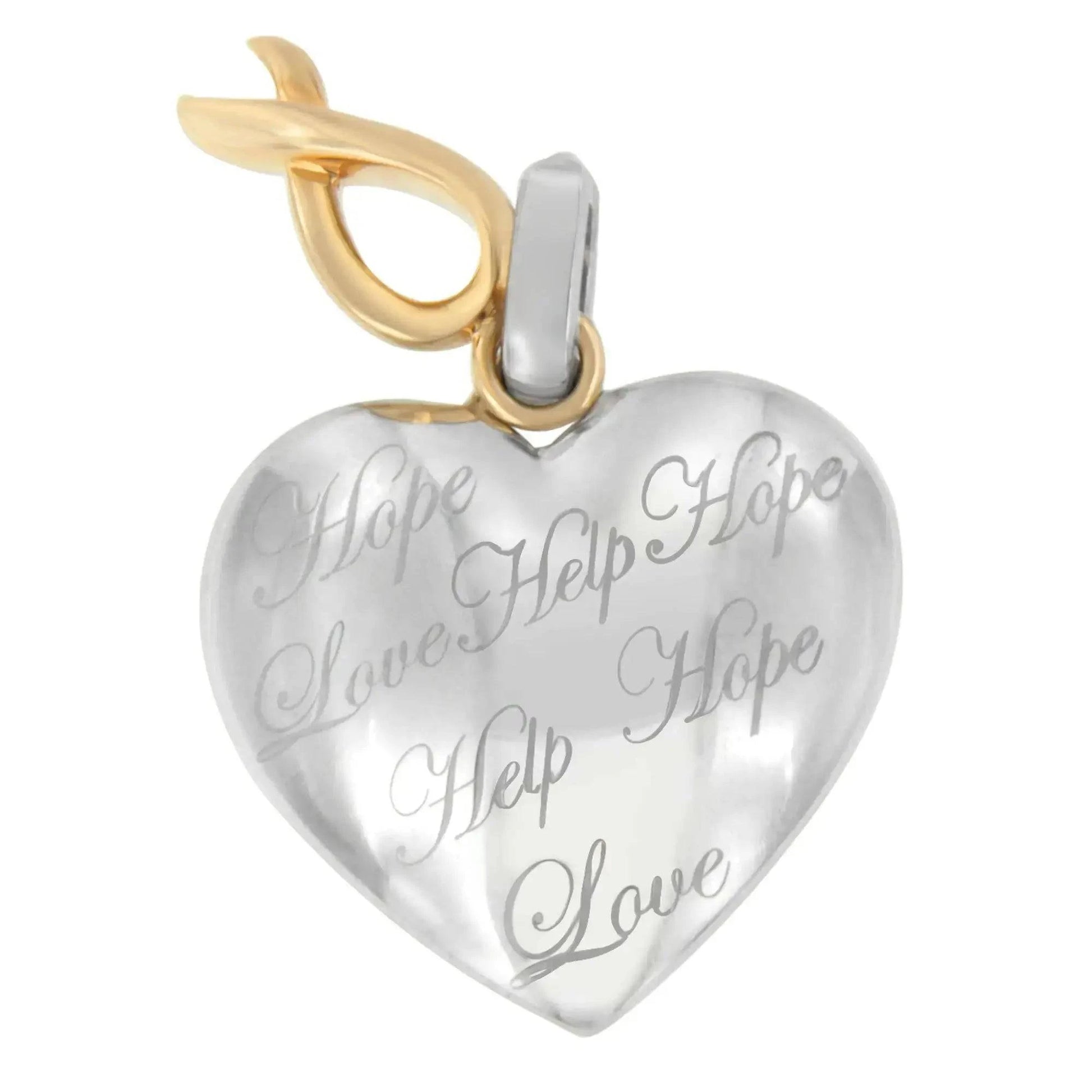 10K Yellow Gold Over Silver Heart Pendant Necklace Fair Prices Online