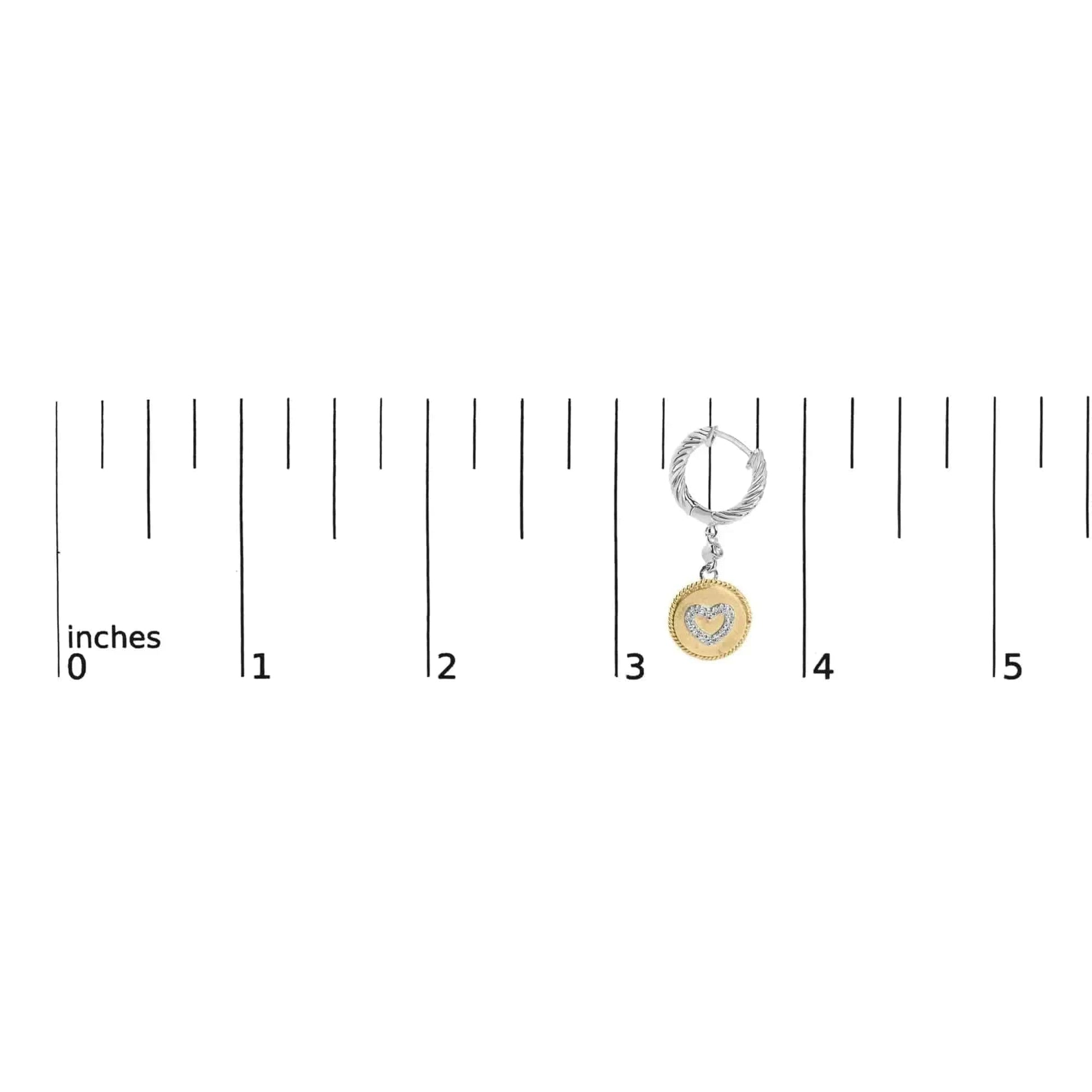 18K Yellow Gold Plated .925 Sterling Silver 1/8 Cttw Diamond Heart Medallion Drop and Dangle Earring (I-J Color, SI1-SI2 Clarity) Fair Prices Online