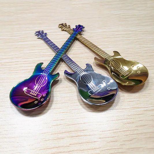 Stainless Steel Guitar Shaped Love Coffee Spoon Teaspoon Fair Prices Online