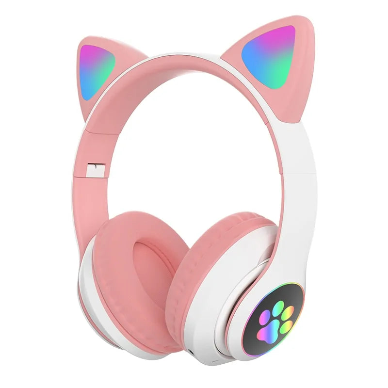 LED Cat Ear Bluetooth 5.0 Headphones with Noise Cancelling, Mic, TF Card Support Fair Prices Online