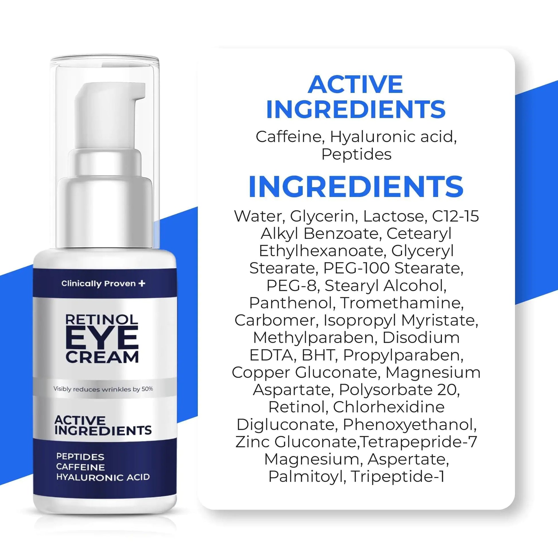 Retinol Eye Cream for Puffiness and Bags Under Eyes Hyaluronic Acid Peptide Fair Prices Online