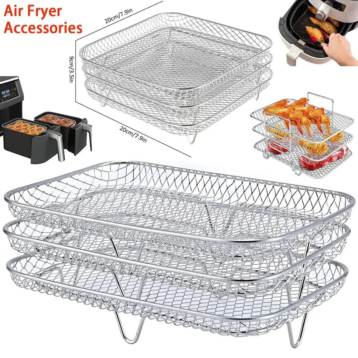 3-layers Air Fryer Rack Fair Prices Online