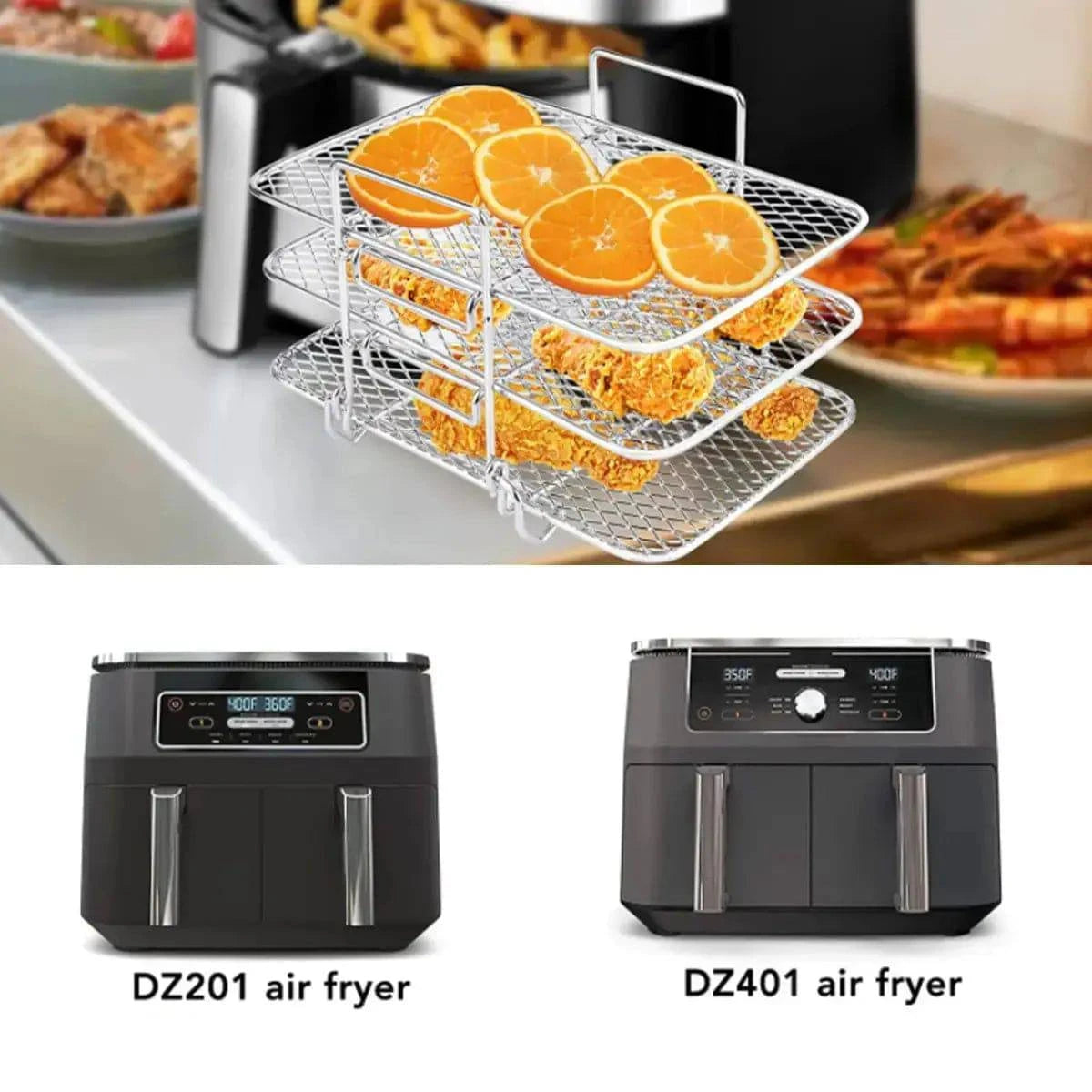 3-layers Air Fryer Rack Fair Prices Online