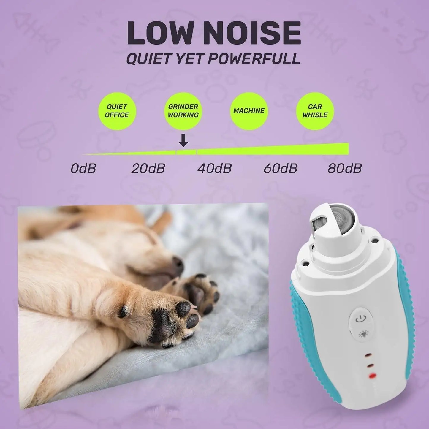 Dog Nail Grinder Blue Low Noise Vibration 3 Speed with USB for All Dog Cat Sizes Fair Prices Online