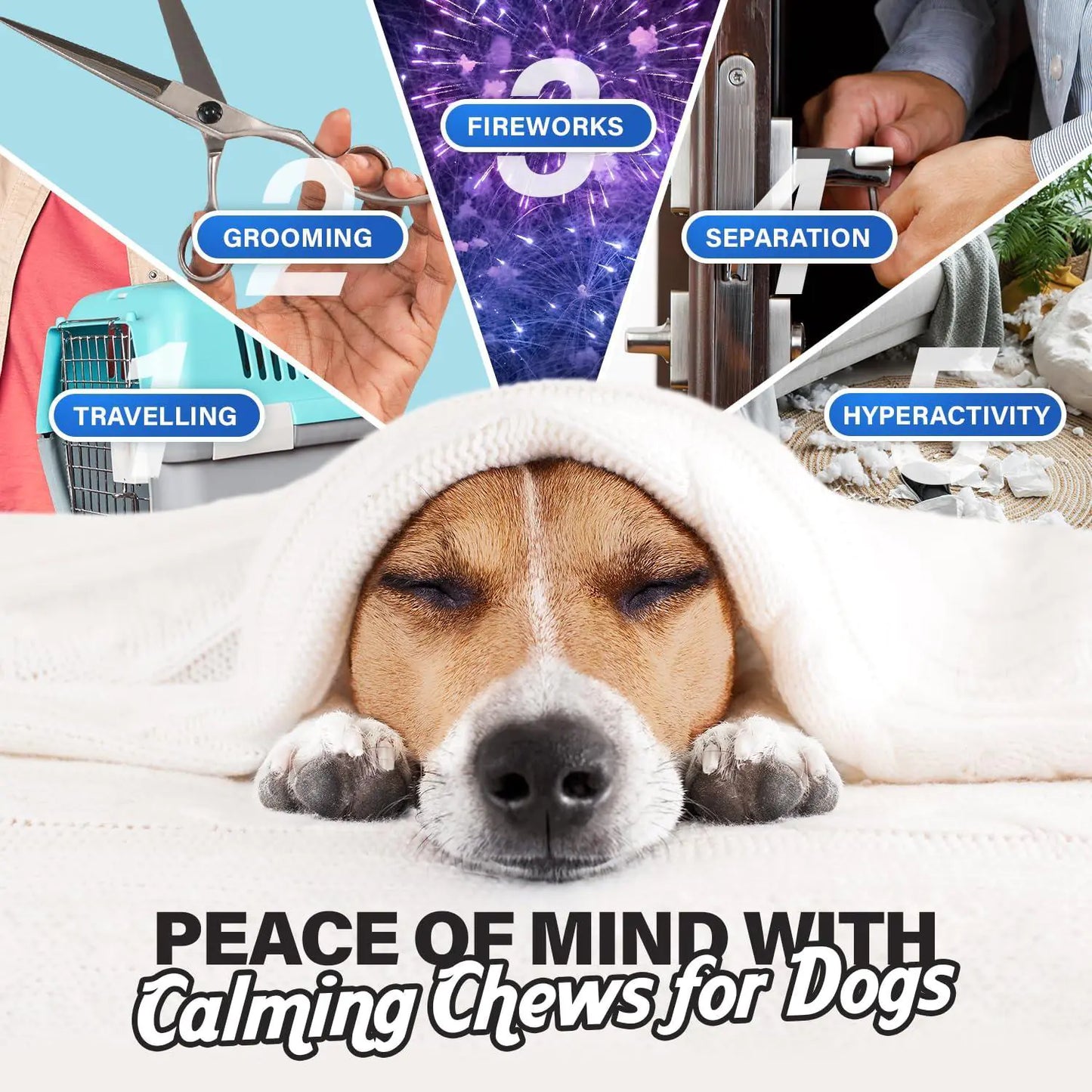 Calming Chews for Dogs Anxiety Relief Dog Calming Chews 90 Pcs Chicken Flavor Fair Prices Online