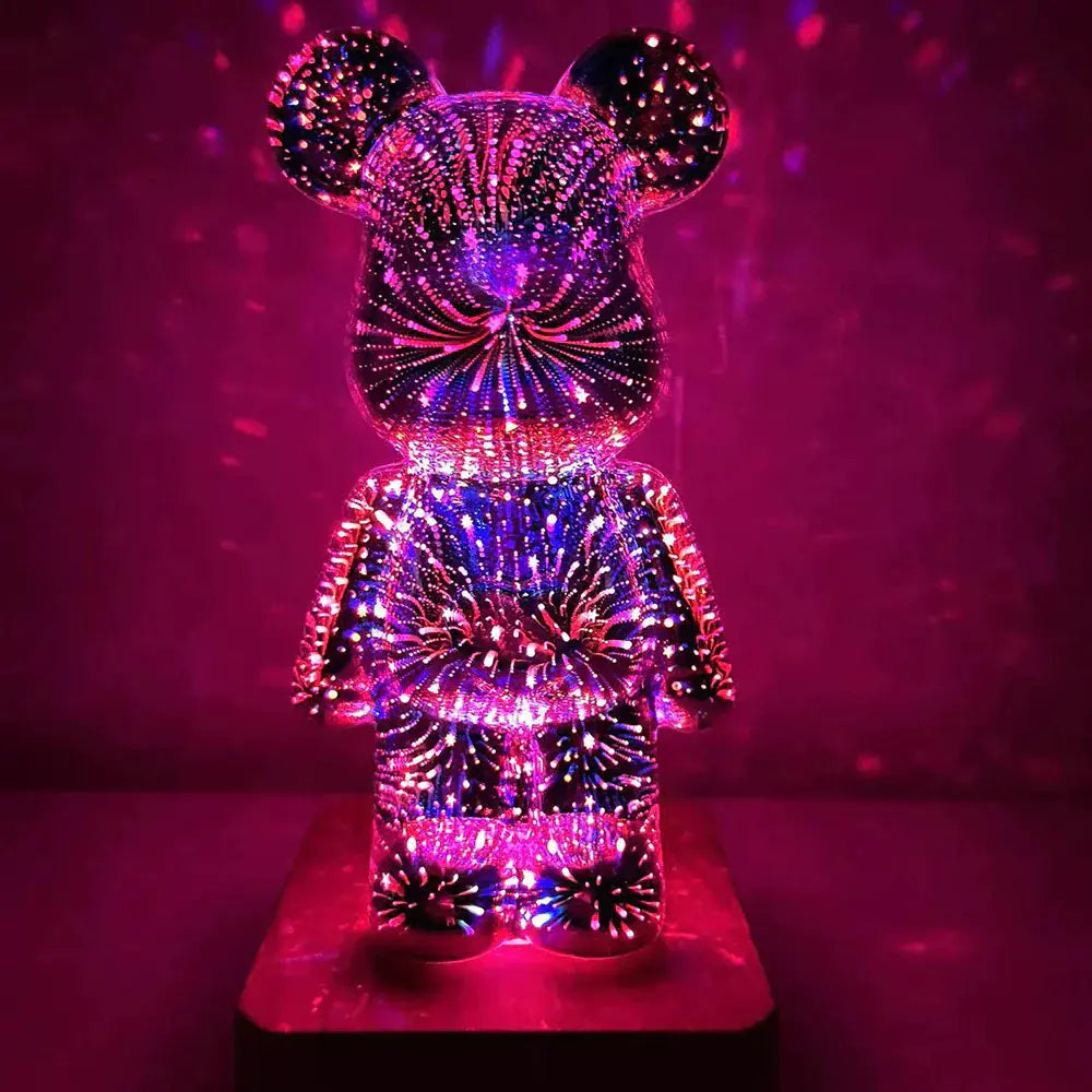 Glass Fireworks Bear LED Night Light Fair Prices Online