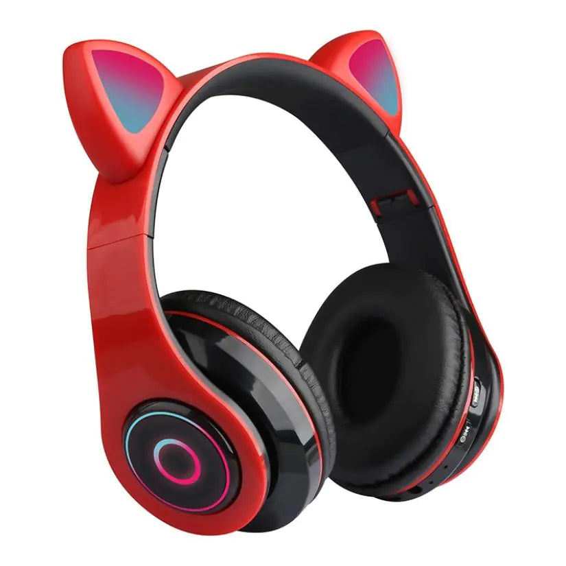 LED Cat Ear Bluetooth 5.0 Headphones with Noise Cancelling, Mic, TF Card Support Fair Prices Online