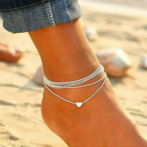 Women's Fashion Love Heart Ankle Bracelet Fair Prices Online