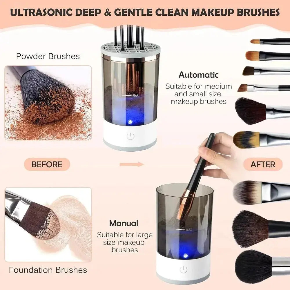 Automatic Brush Cleaner Electric Makeup Brush Cleaning Machine Fast Clean Dryer Fair Prices Online