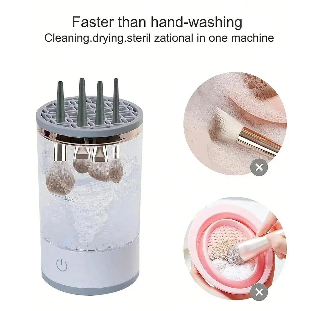 Automatic Brush Cleaner Electric Makeup Brush Cleaning Machine Fast Clean Dryer Fair Prices Online