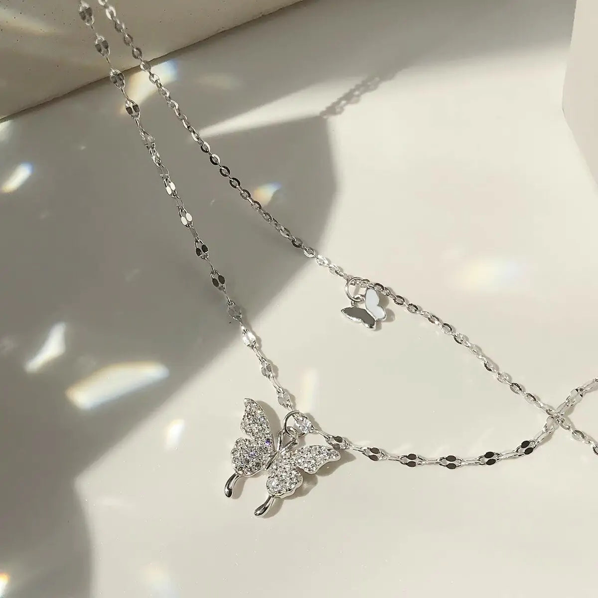 Butterfly Double Layer Chain Necklace Fair Prices Online