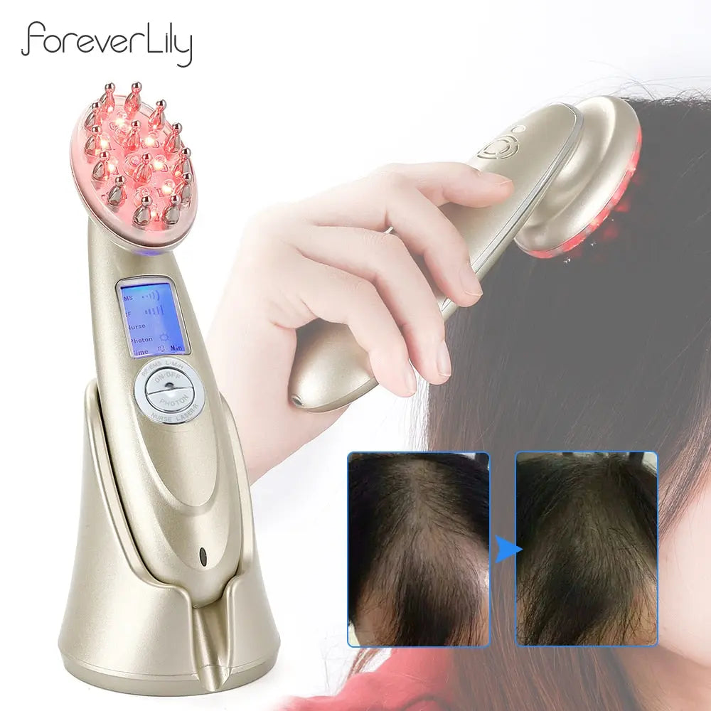 Electric Laser Hair Growth Comb Infrared EMS RF Vibration Massager Microcurrent Hair Care Hair Loss Treatment Hair Regrowth - Fair Prices Online