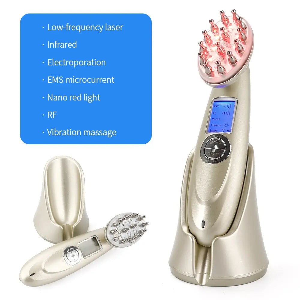 Electric Laser Hair Growth Comb Infrared EMS RF Vibration Massager Microcurrent Hair Care Hair Loss Treatment Hair Regrowth - Fair Prices Online