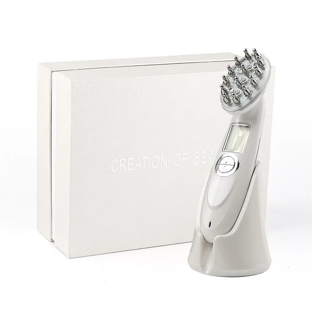 Electric Laser Hair Growth Comb Infrared EMS RF Vibration Massager Microcurrent Hair Care Hair Loss Treatment Hair Regrowth - Fair Prices Online