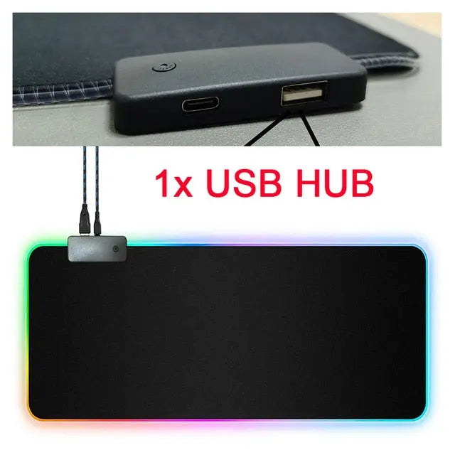 RGB Mouse Pad with Cable - Fair Prices Online