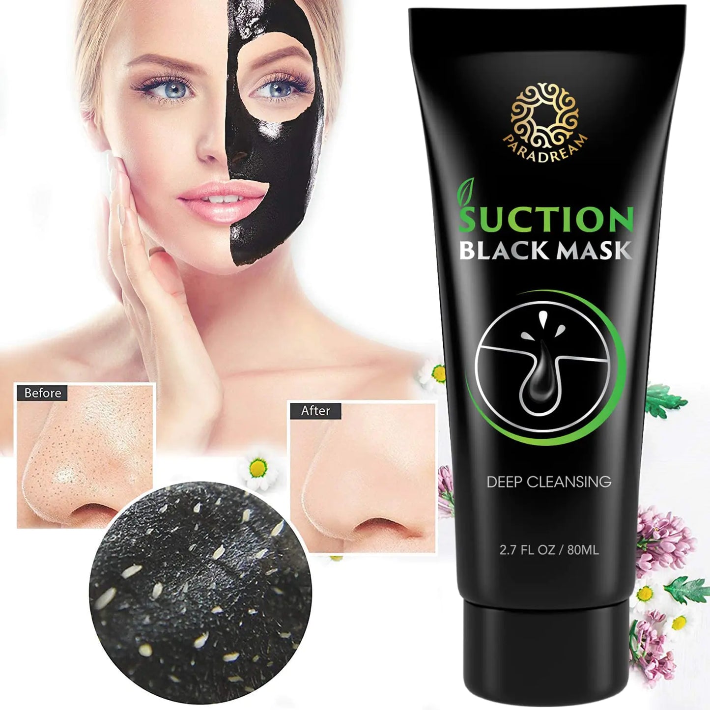 Blackhead Remover Mask, 80ML Purifying Peel Off Mask Remover Mask, Charcoal Face Mask for Deep Cleansing Blackheads Fair Prices Online