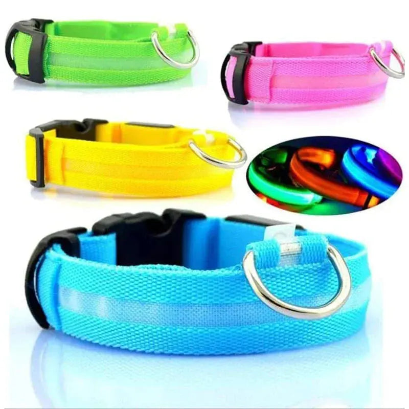 LED Adjustable Dog Collar Blinking Flashing Light Up Glow Pets Safety Waterproof Fair Prices Online