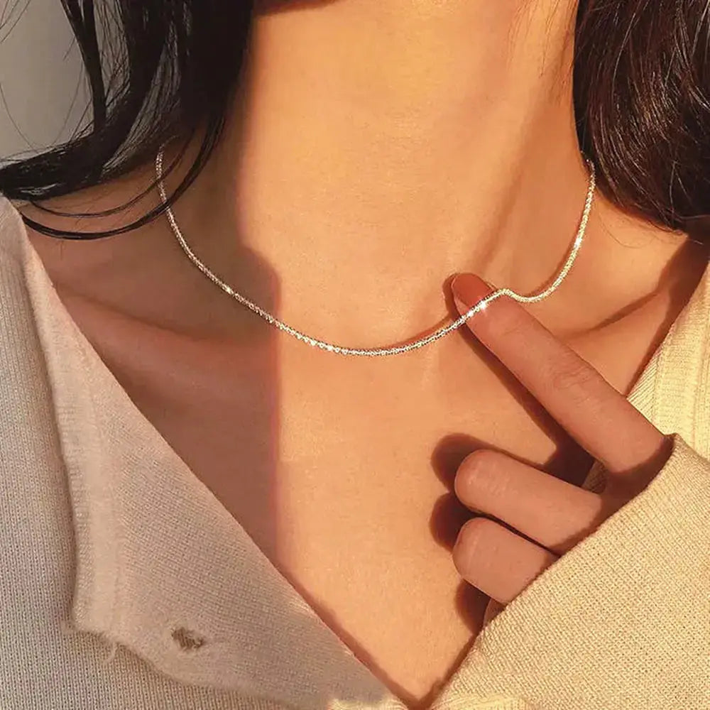 New Popular Silver Colour Sparkling Clavicle Chain Fair Prices Online