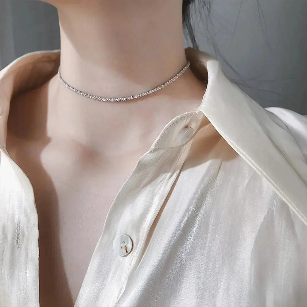 New Popular Silver Colour Sparkling Clavicle Chain Fair Prices Online