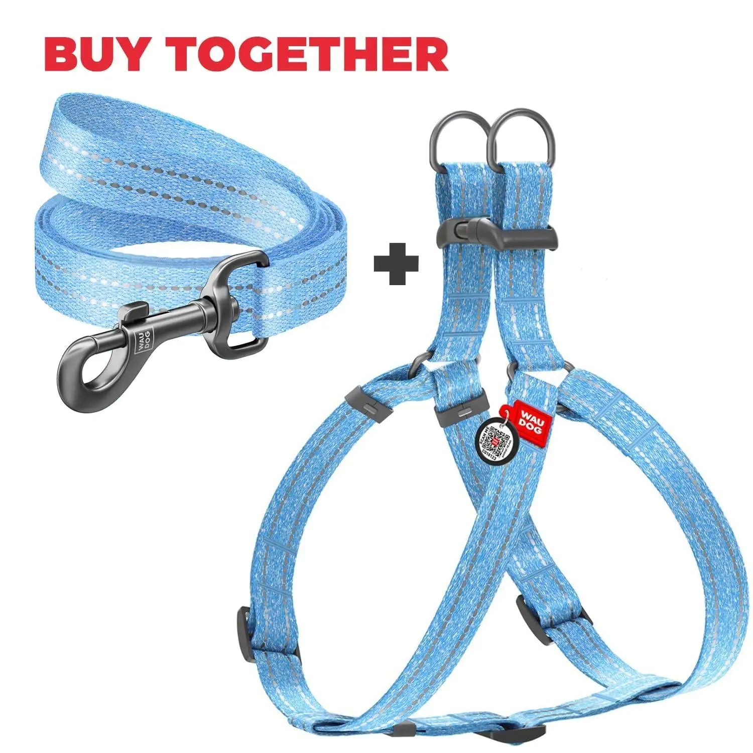 Blue Cotton Dog Harness Eco Friendly Adjustable for Medium Dogs M Size 2332 in Fair Prices Online