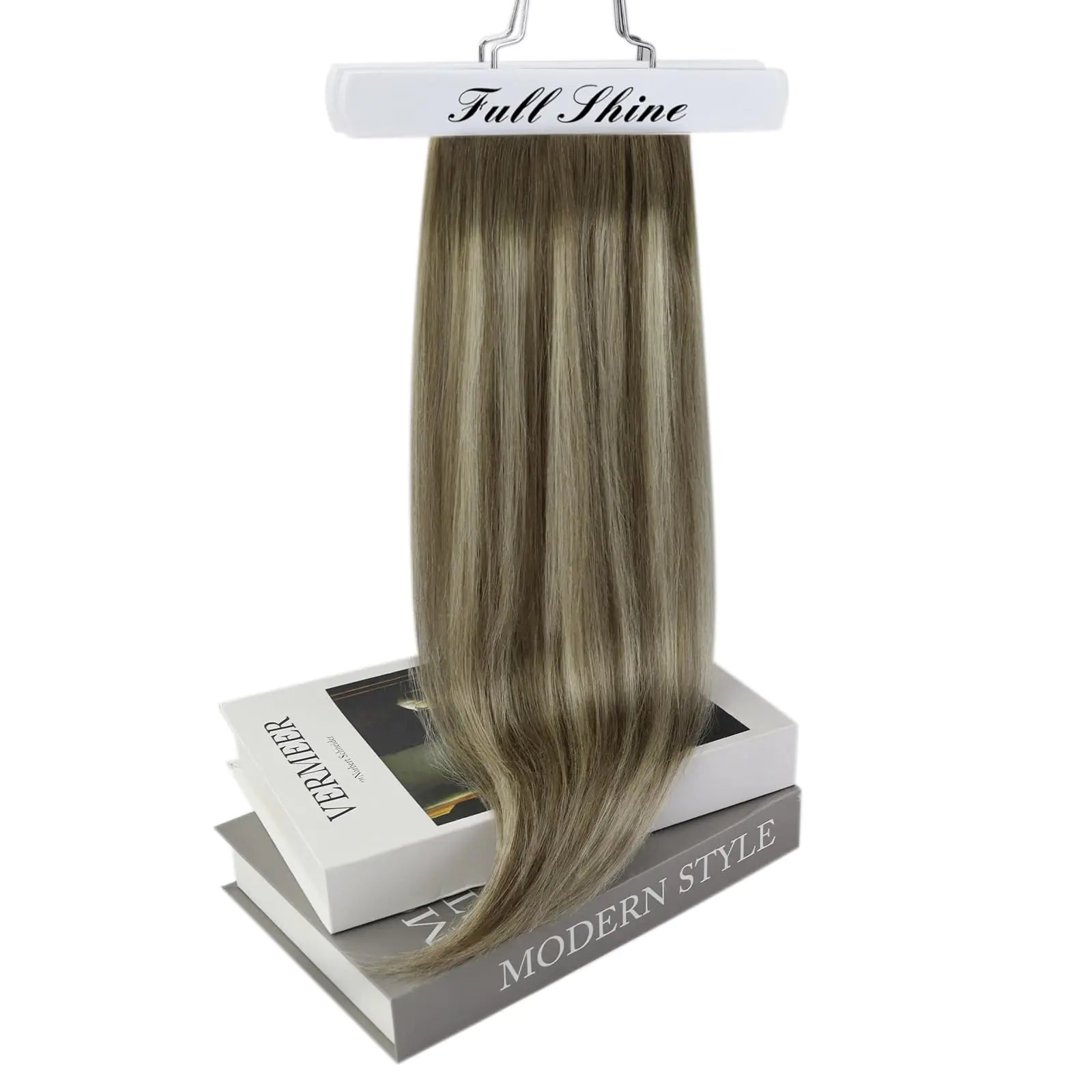 Full Shine Clip in Human Hair Extensions 20 Inch Seamless Clip in Hair Extensions Straight Remy Hair Cool Taupe Ombre Highlight Blonde Damage Free Hair Extensions Clip ins 20 Inch(Pack of 1) #7/800/7 Cool Taupe Mix Blonde Fair Prices Online