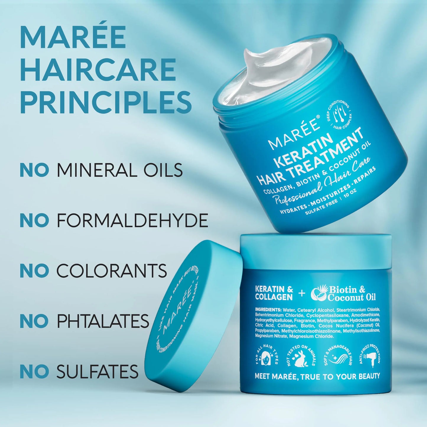 MAREE Hair Mask for Dry and Damaged Hair with Keratin, Biotin, and Coconut Oil - Deep Conditioner for All Hair Types, Sulfate Free, Scent, Salon Quality Fair Prices Online