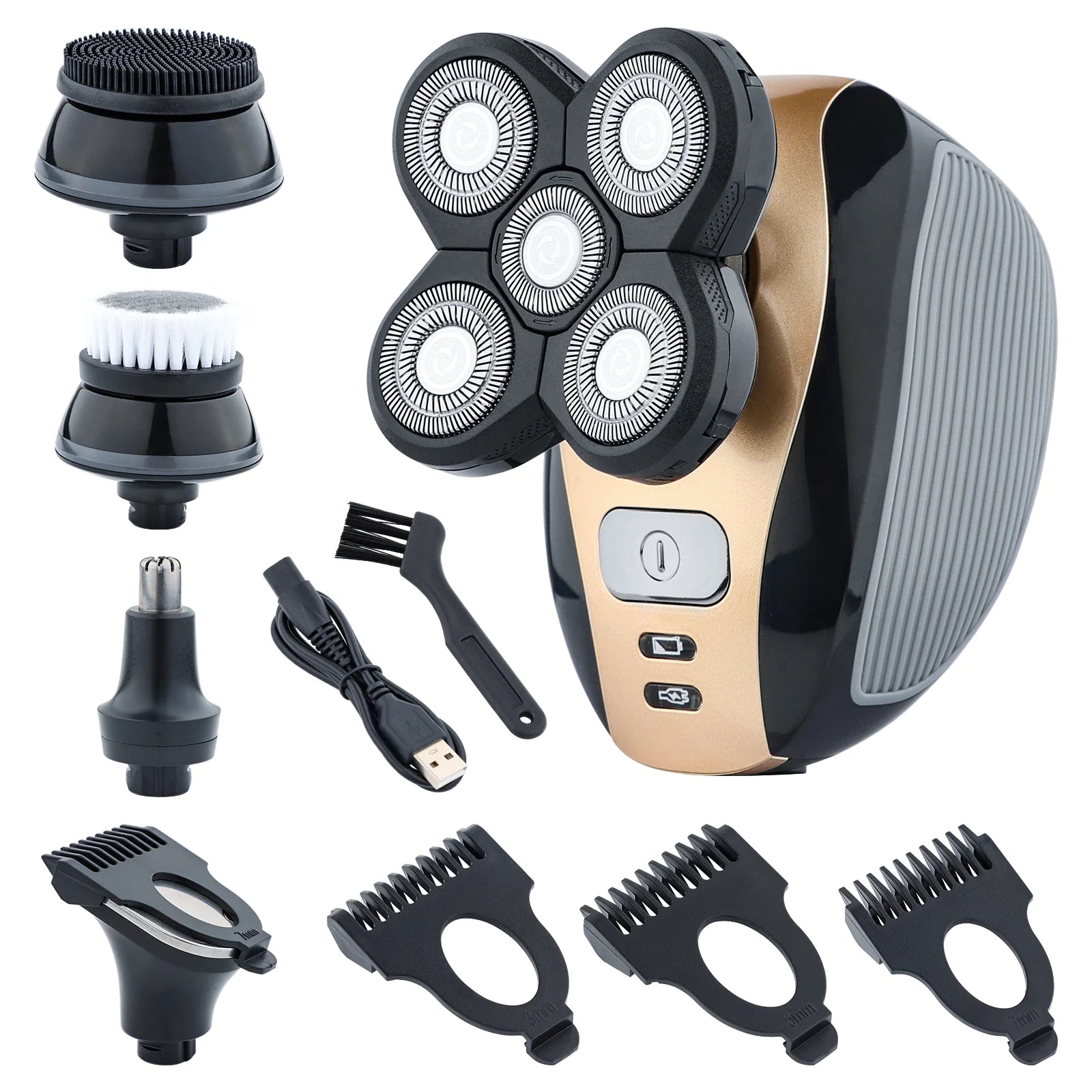 5-in-1 Rotary Electric Shaver 4D Rechargeable Bald Head Hair Beard Trimmer Razor Fair Prices Online