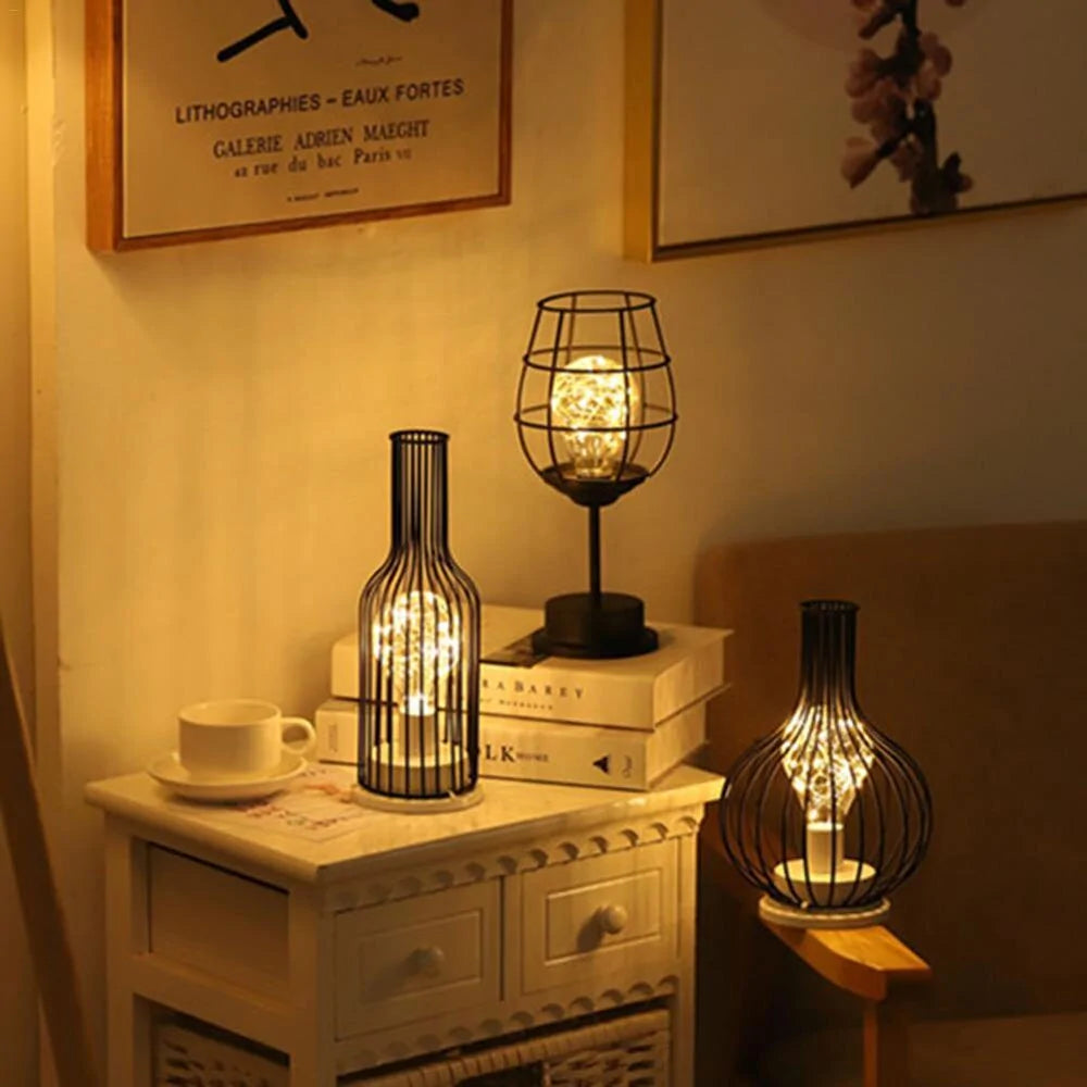 LED Retro Bulb Iron Table Night Light Fair Prices Online