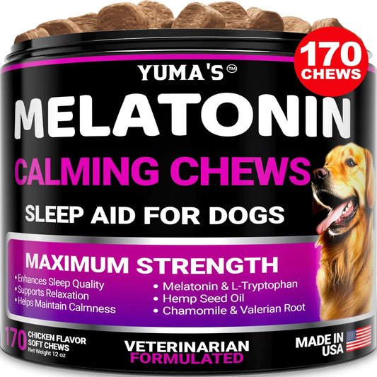 Melatonin Calming Chews for Dogs 170 Chews Dog Stress and Anxiety Relief Fair Prices Online