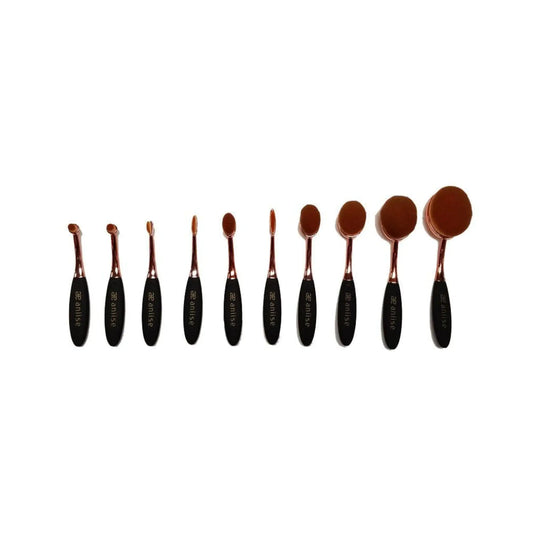 Luxury Oval Makeup Brushes - 10 Count Fair Prices Online