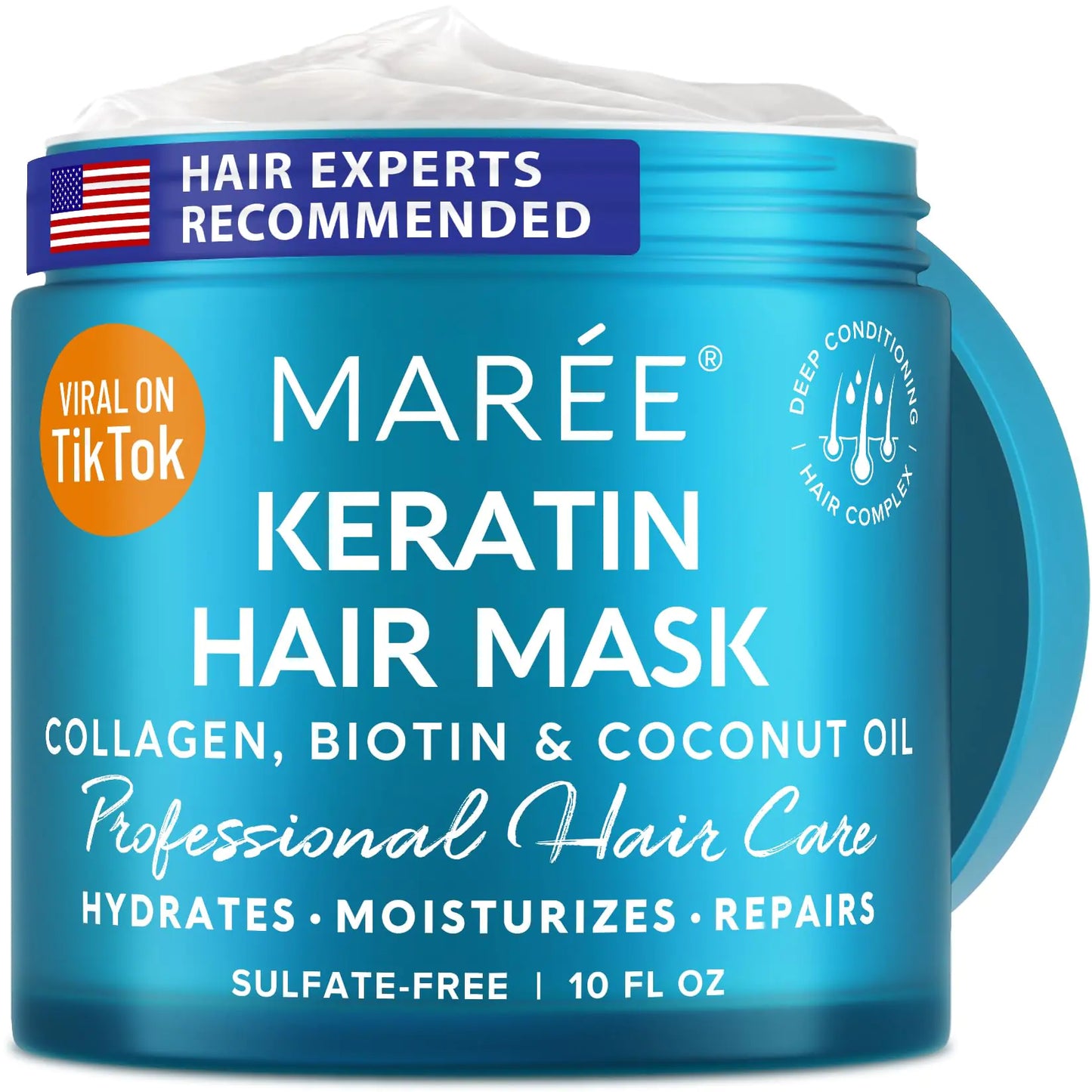 MAREE Hair Mask for Dry and Damaged Hair with Keratin, Biotin, and Coconut Oil - Deep Conditioner for All Hair Types, Sulfate Free, Scent, Salon Quality Fair Prices Online