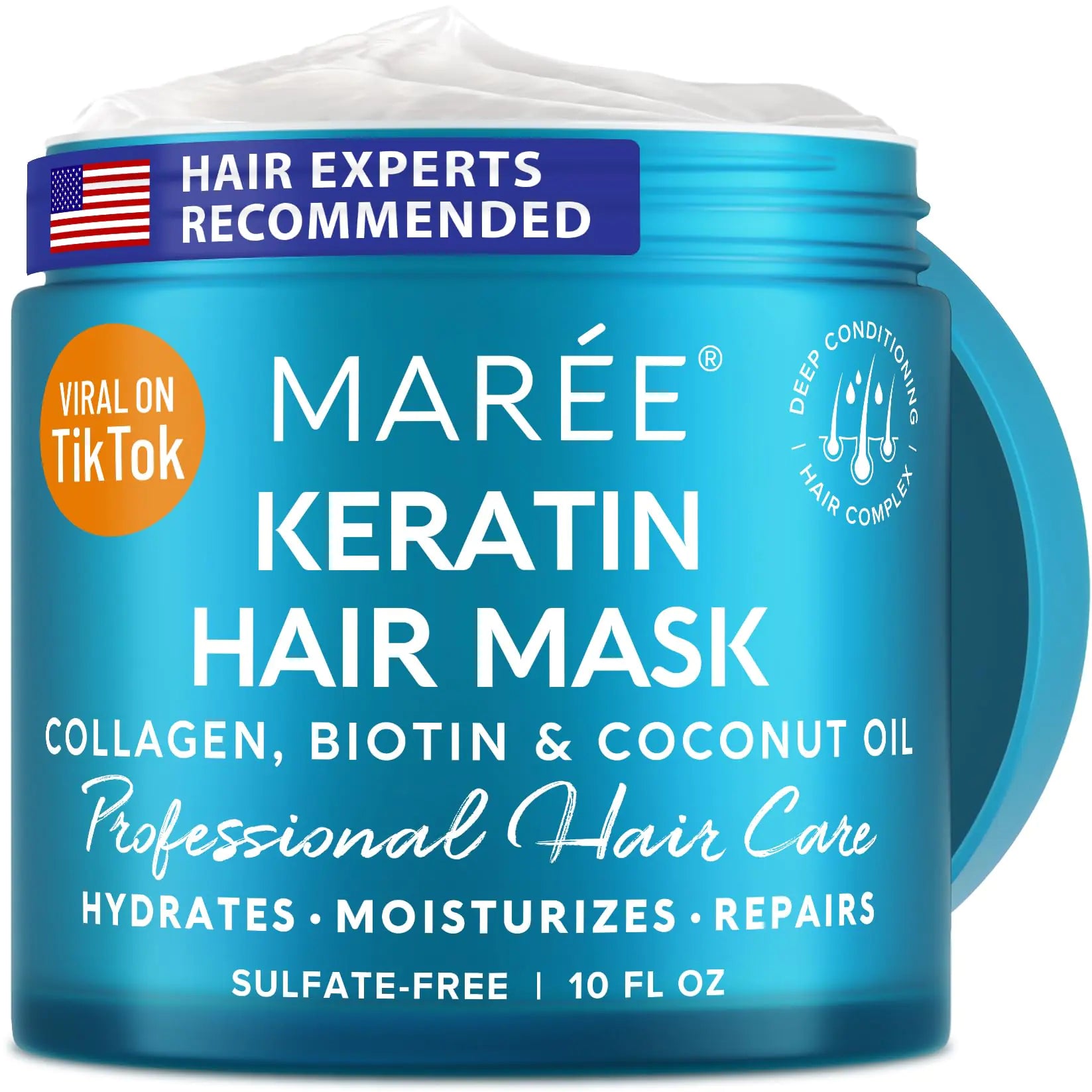 MAREE Hair Mask for Dry and Damaged Hair with Keratin, Biotin, and Coconut Oil - Deep Conditioner for All Hair Types, Sulfate Free, Scent, Salon Quality Fair Prices Online