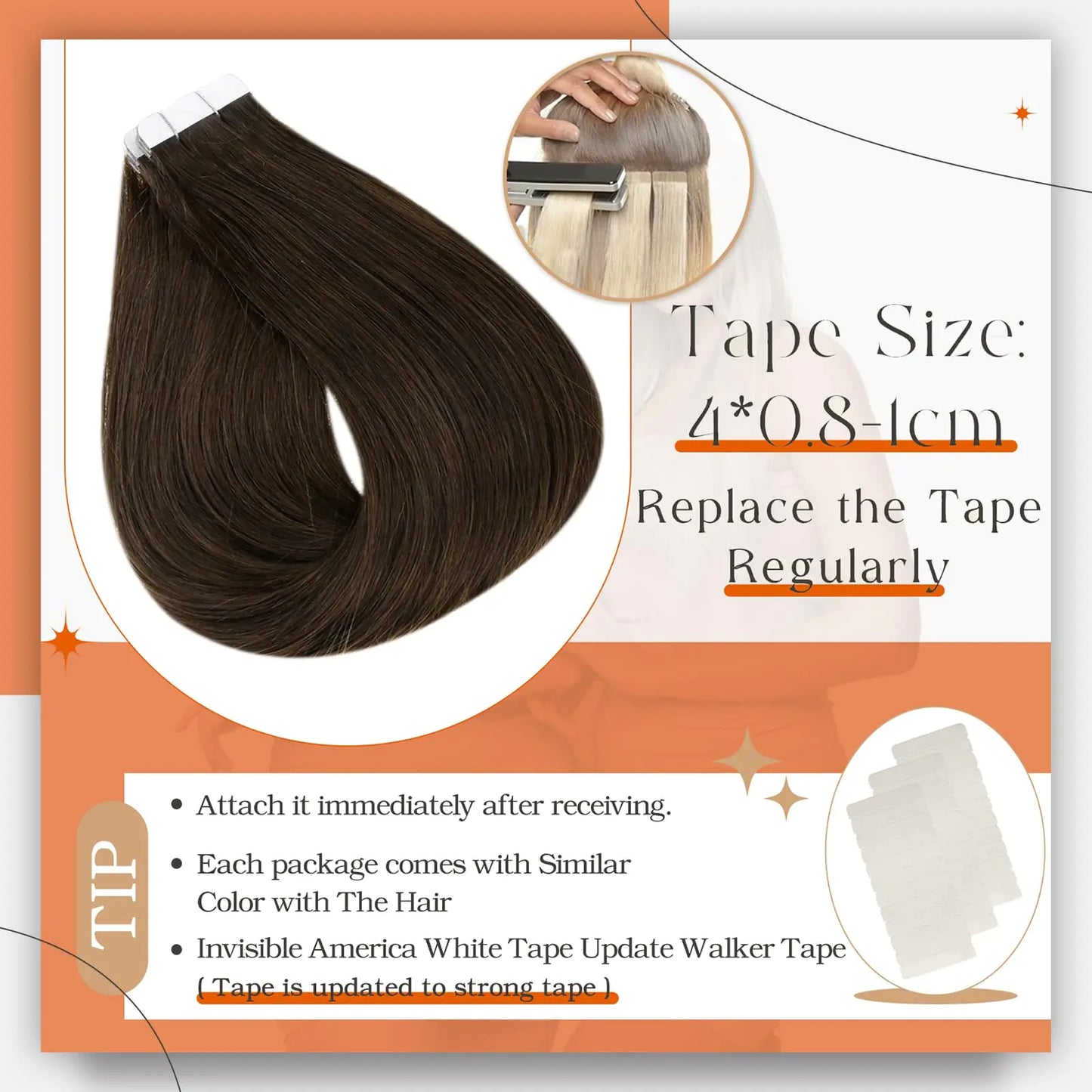 Full Shine Tape in Hair Extensions Remy Human Hair Invisible Skin Weft Color 2 Dark Brown Tape Hair Extensions Brazilian Hair 18 Inch 50 Gram Per Package 20 Pieces Seamless Human Hair Extensions # 2 Brown Fair Prices Online