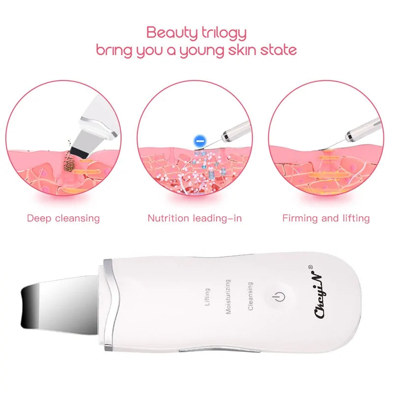 Ultrasonic Skin Scrubber  + Skin Rejuvenation Nano Face Mist Steamer Fair Prices Online