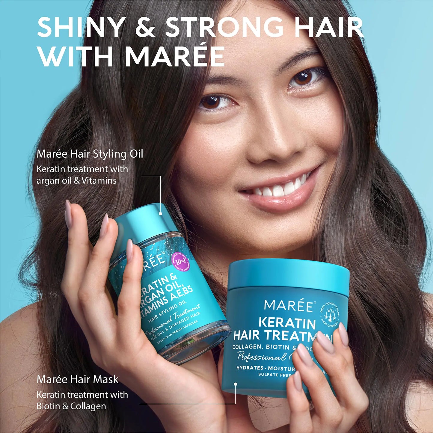 MAREE Hair Mask for Dry and Damaged Hair with Keratin, Biotin, and Coconut Oil - Deep Conditioner for All Hair Types, Sulfate Free, Scent, Salon Quality Fair Prices Online