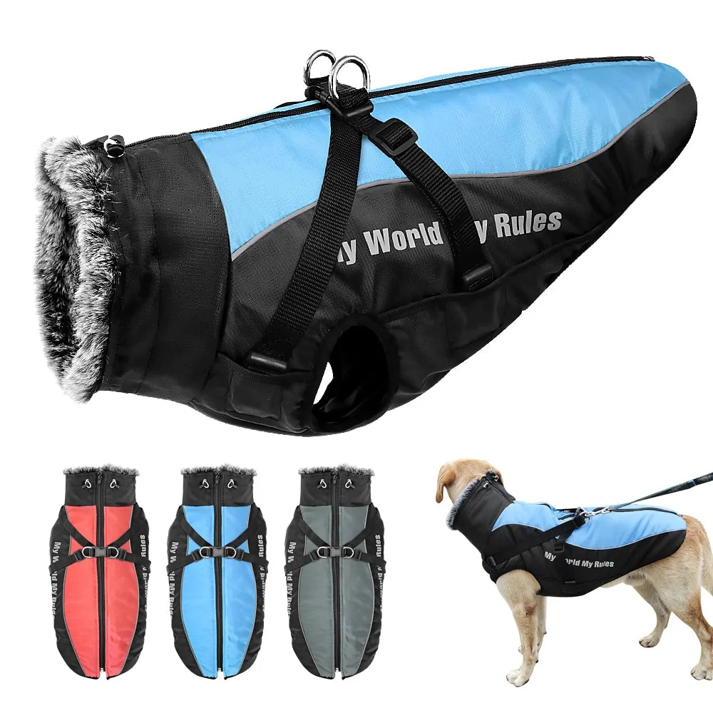 Waterproof Thicken Winter Dog Coat with Harness for Medium to Large Dogs Fair Prices Online