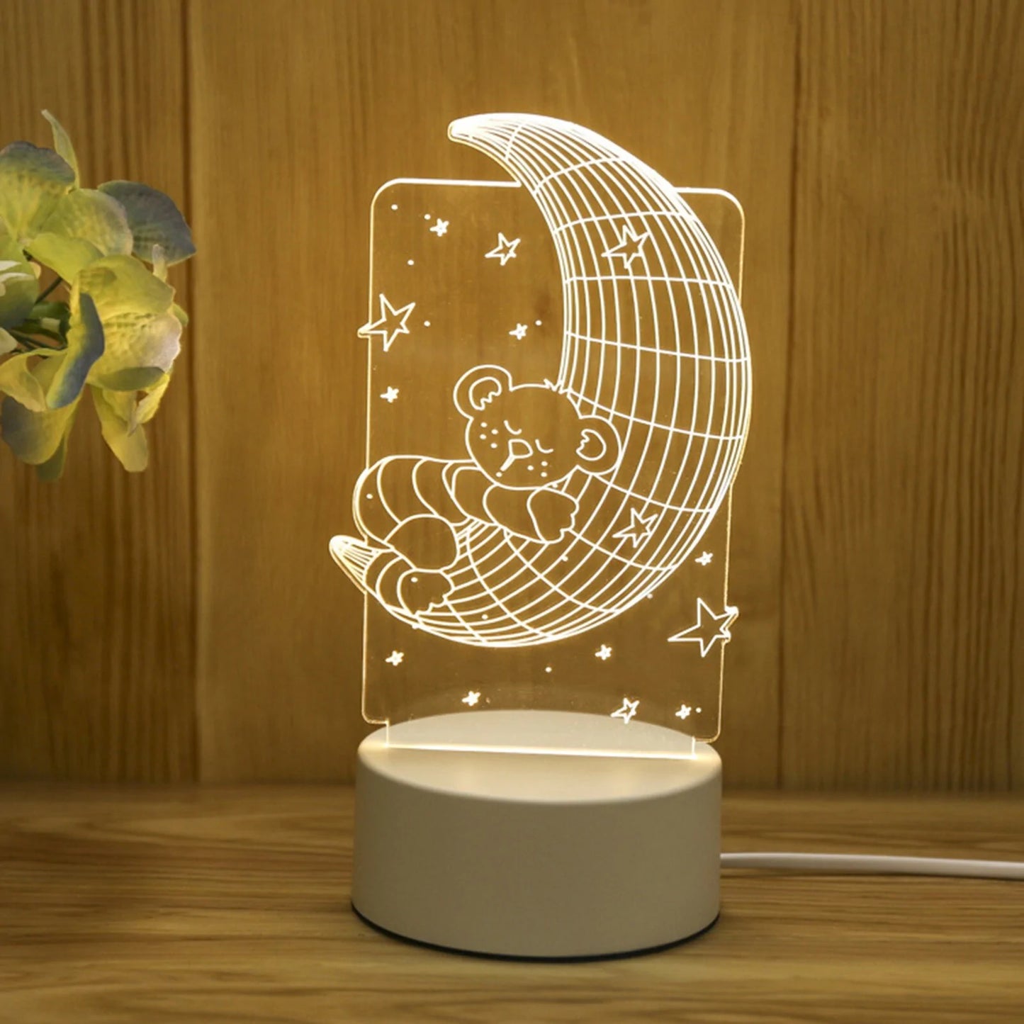 USB Acrylic 3D Night Light Lamp Fair Prices Online