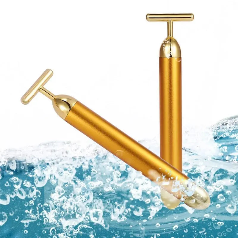 Energy 24K Gold T Beauty Bar Facial Roller Massager - Fair Prices Online