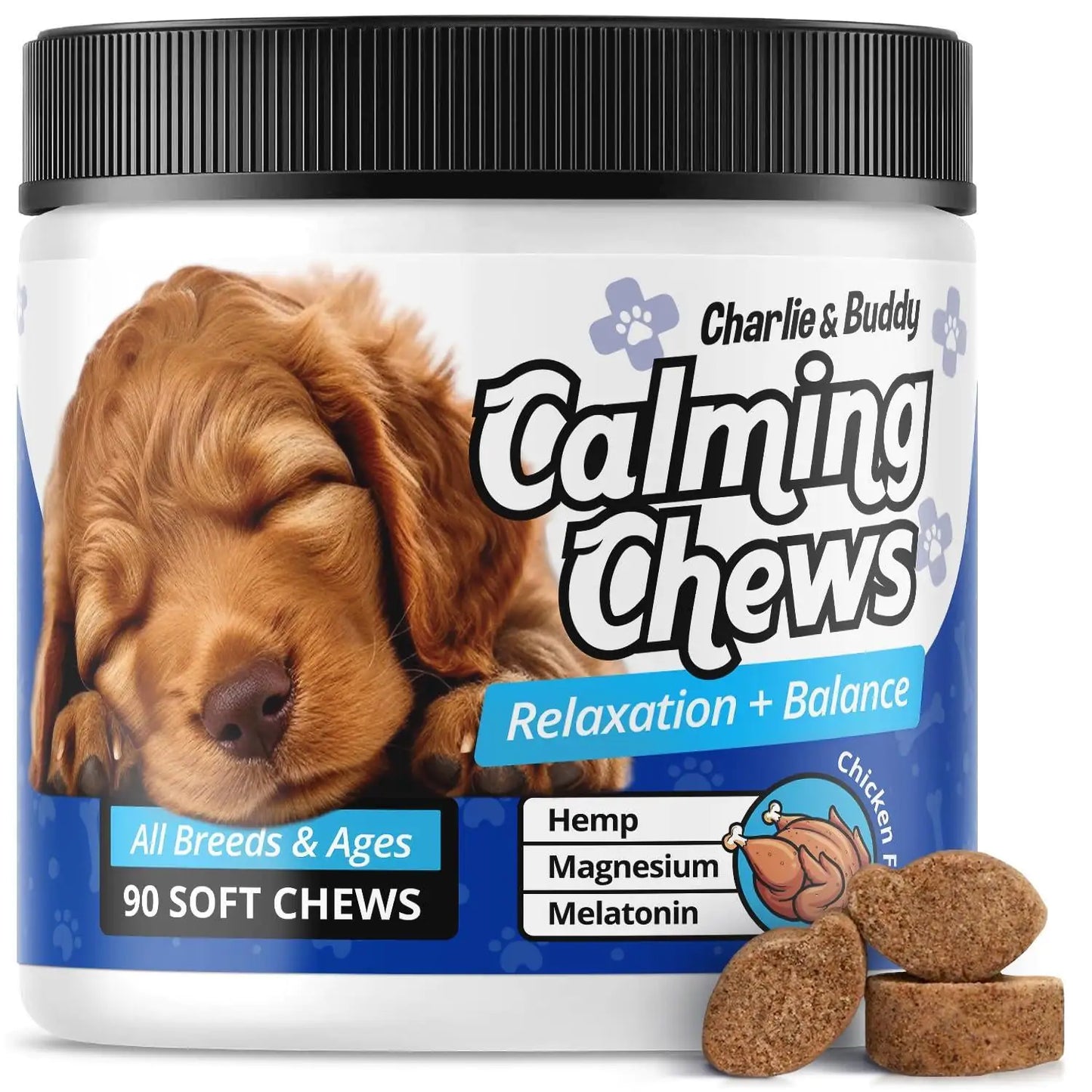 Calming Chews for Dogs Anxiety Relief Dog Calming Chews 90 Pcs Chicken Flavor Fair Prices Online