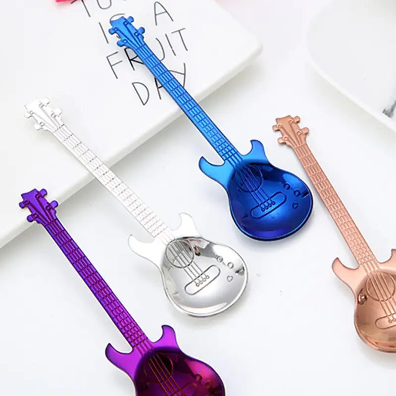 Stainless Steel Guitar Shaped Love Coffee Spoon Teaspoon Fair Prices Online