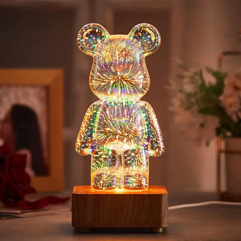 3D Fireworks Bear Night Light Projection Fair Prices Online