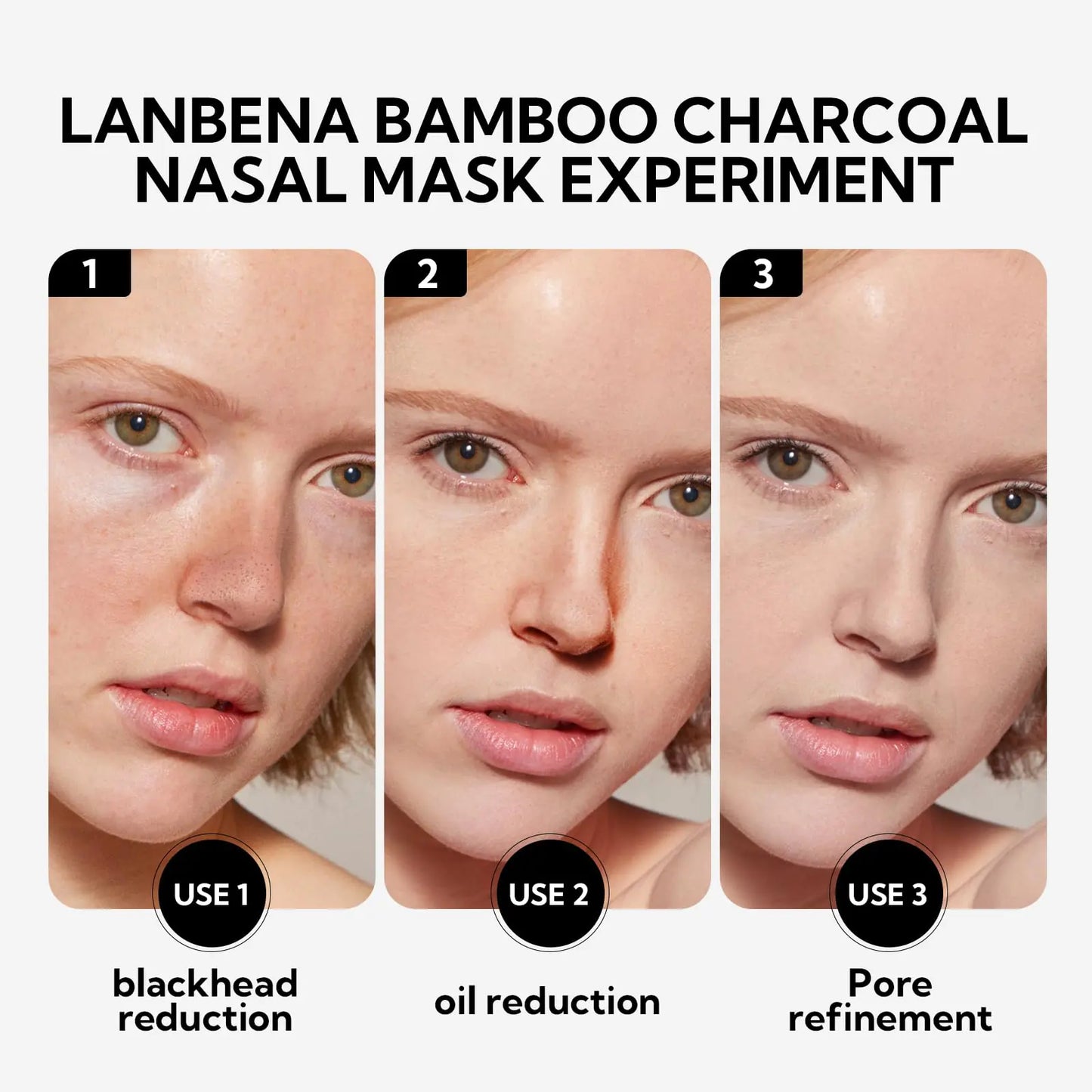 LANBENA Upgraded 2.0 Bamboo Charcoal Blackhead Remover Mask, 60 pcs Nose Strips, Peel off Face Mask Pore Whiteheads Cleanser Strawberry Nose Purifying, Deep Cleansing for All Skin Types, 30g/1.05oz Black Fair Prices Online