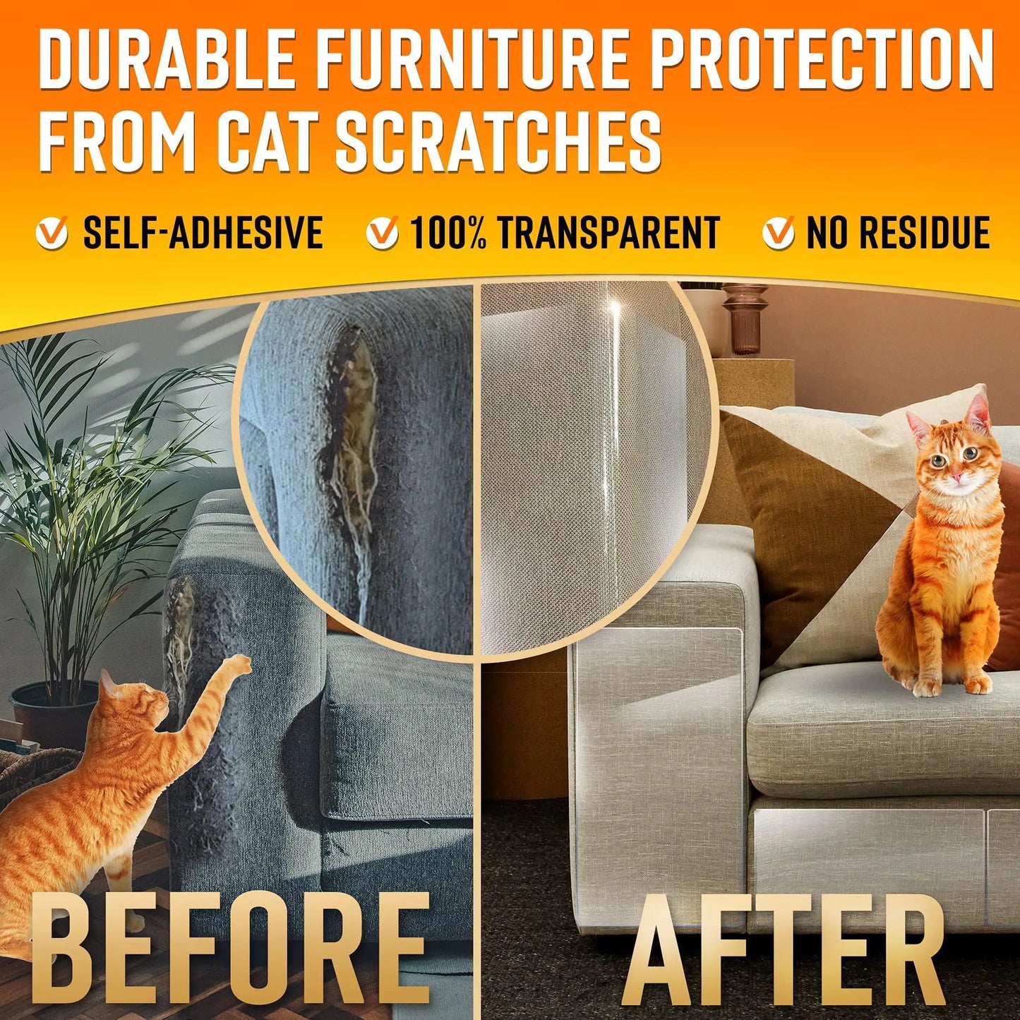 Heavy Duty Cat Scratch Deterrent Furniture Protectors for Sofa Clear 16 Sheets Fair Prices Online