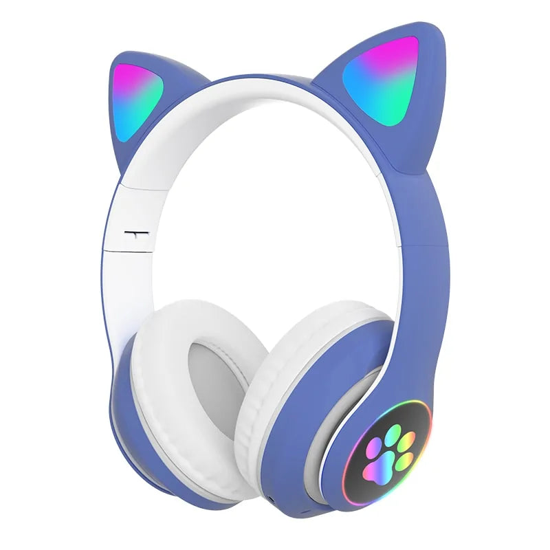 LED Cat Ear Bluetooth 5.0 Headphones with Noise Cancelling, Mic, TF Card Support Fair Prices Online